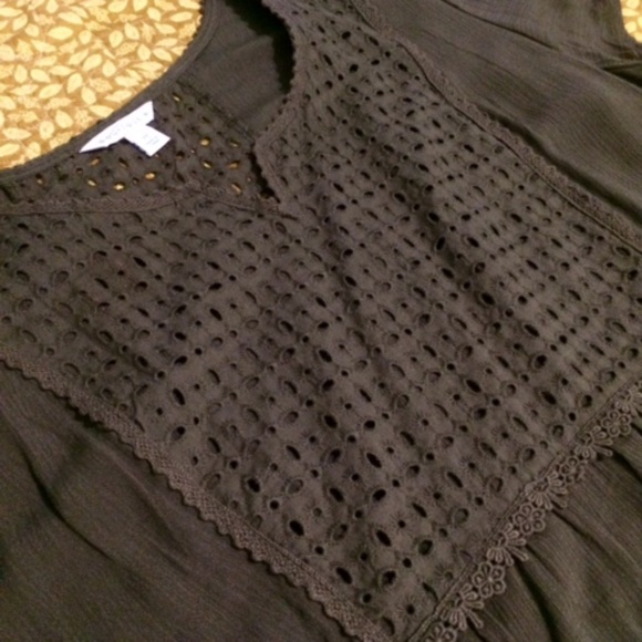 Olive green empire waist top - Picture 3 of 3